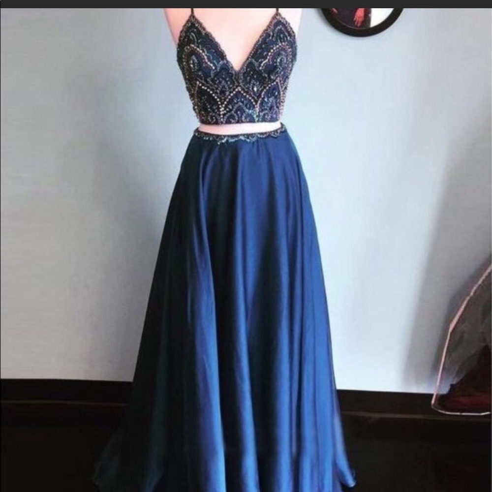 Teal prom dress